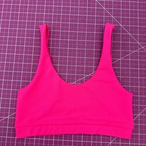 DemonBikini Handmade Swim Hot Pink Ribbed Sport Bra Style Bikini Top Small Beach